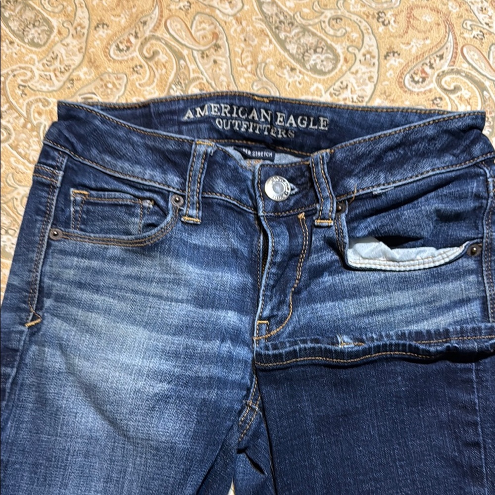 American Eagle Outfitters Blue Jeggings with Stretch Fit